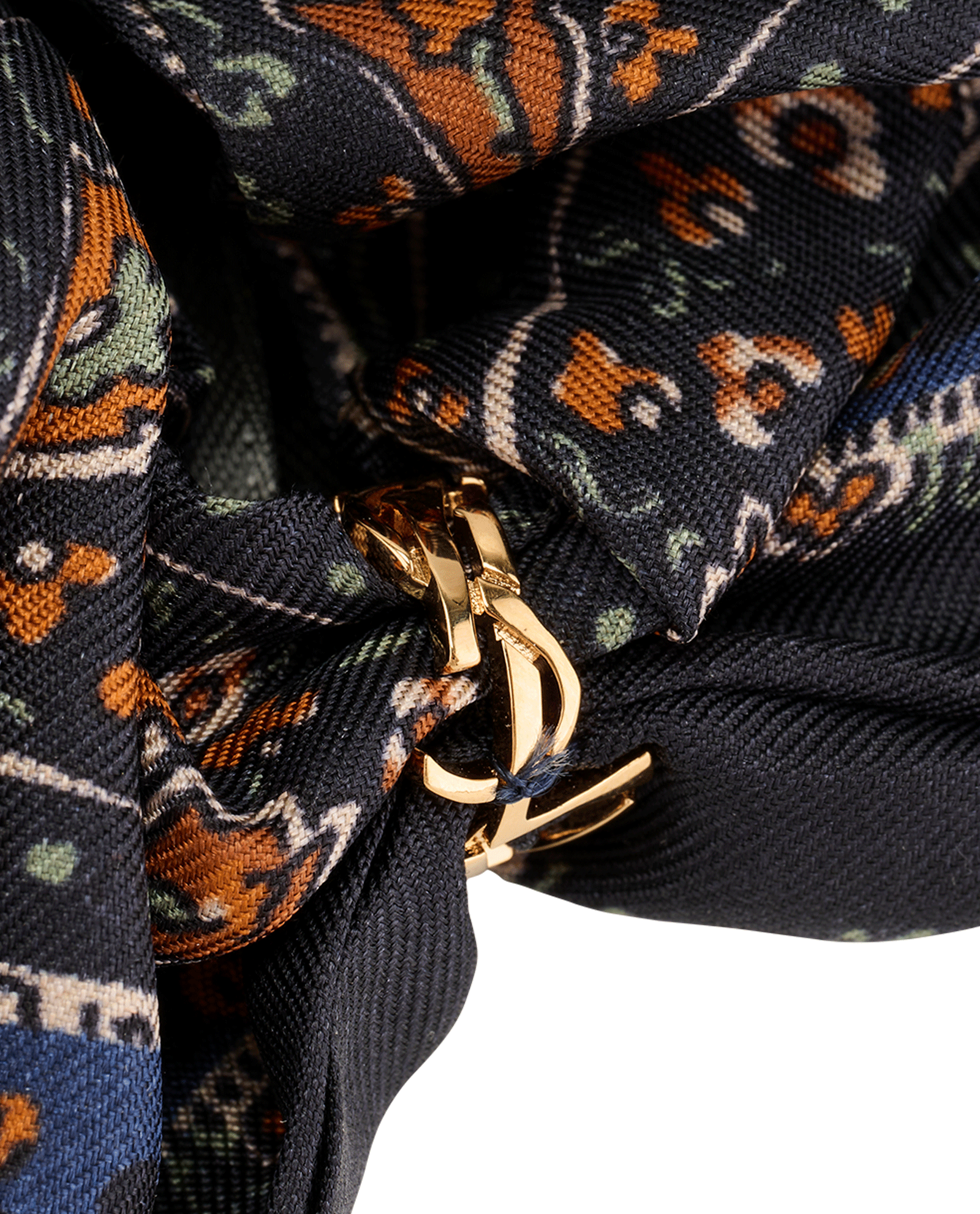 Saint Laurent Paisley Scrunchie, &pound;110, Accessories, Black, Silk, Other view